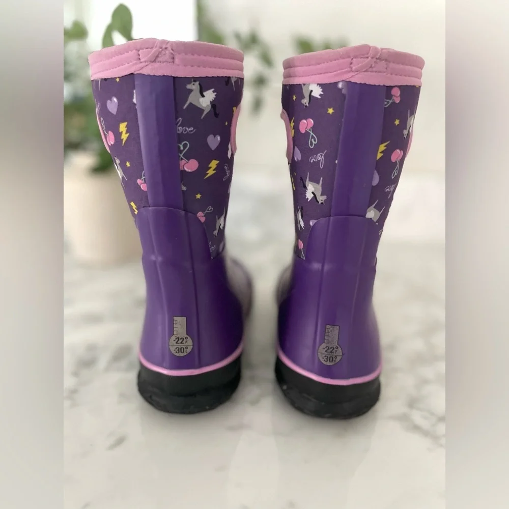 BOGS Kids‎ Classic Boots Pegasus Purple Big Kids Size 1 Waterproof Rain Snow